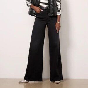 Good American Good Waist Palazzo Jeans | Black | 14 | High Rise Wide Leg | NWT